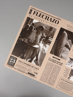 Цена за 15 шт. Пленка флористическая "Газета любви" 65мкм, 50х57 ±1см