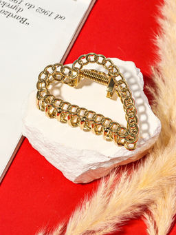 Цена за 2 шт. Крабик для волос «Дороти», сердце, 7.5 см, золото