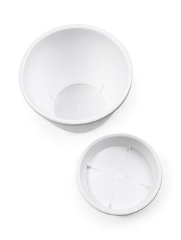 Цена за 2 шт. Горшок для цветов «Цветочек», 2.1 л, d=18 см, h=14 см, пластиковый, белый