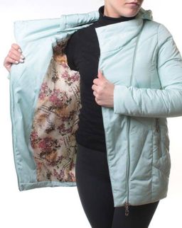 3069 LT.BEIGE Пуховик облегченный зимний женский (80% пух, 20% перо)