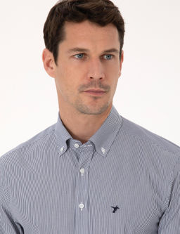 Lacivert Slim Fit Uzun Kollu G_mlek