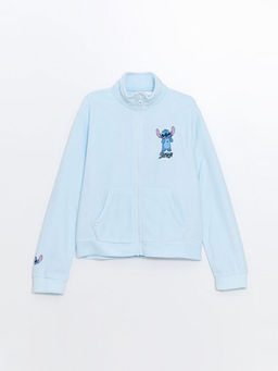 Stitch Bask?l? Polar K?z ?ocuk Fermuarl? Sweatshirt
