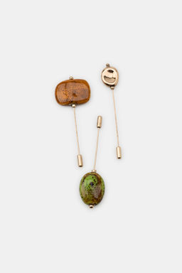 PACK 3 BROCHES AGUJA PIEZAS CER?MICA / Dorado - Zara фото 3