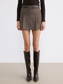 Beli Kemerli Ekose ?ort Etek