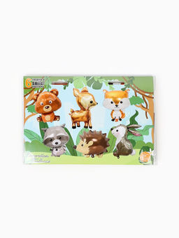 Воздушные шары фольгированные «Лесные зверята», набор 6 шт.