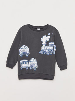 Bisiklet Yaka Uzun Kollu Bask?l? Erkek Bebek Sweatshirt 2li - Waikiki фото 2