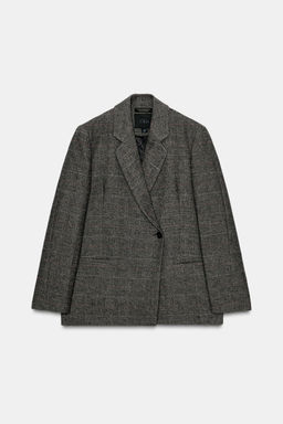 OVERSIZE CHECK BLAZER WITH WOOL ZW COLLECTION - Zara фото 3