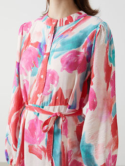 Hakim Yaka Desenli Elbise