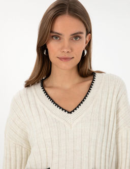 Ekru Comfort Fit Kazak - Pierre cardin фото 2