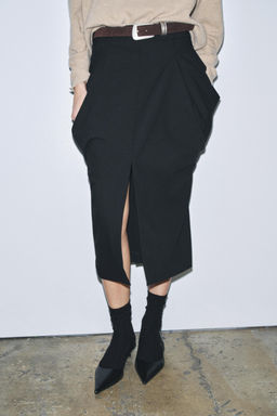 ZW COLLECTION DRAPED POCKET SKIRT - Zara фото 3