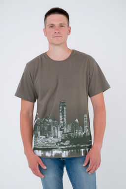 Футболка из кулирки унисекс Город хаки - Амадэль фото 10