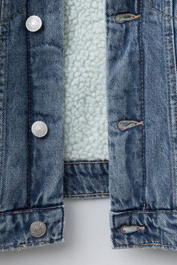 DENIM JACKET WITH FAUX SHEARLING - Zara фото 8