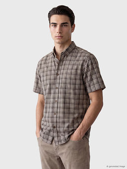 Regular Fit Ekose Poplin Erkek G?mlek