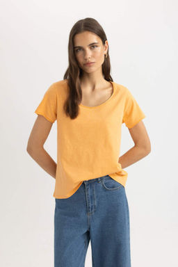 Regular Fit Bisiklet Yaka K?sa Kollu Tisort - Defacto фото 6