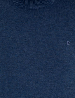_ndigo Melanj Slim Fit Yar_m Bal_k__ Yaka Basic Triko Kazak