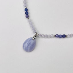 Колье из Голубого агата и Танзанита 41 см +