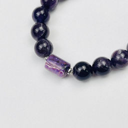 Браслет регулируемый мужской из Аметиста и Чароита "Сахасрара" от 19 см