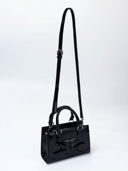 Сумка женская тоут на молнии, 20×8×14 см, чёрная