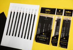 ВКФ Проект 3P-4010 Набор графитных карандашей ОПП заточенный ассорти 10 х 3 шт. М(B), ТМ(HB), Т(H)