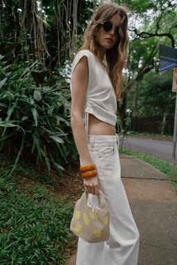 MINI BOLSO DE MANO CUENTAS / Amarillo