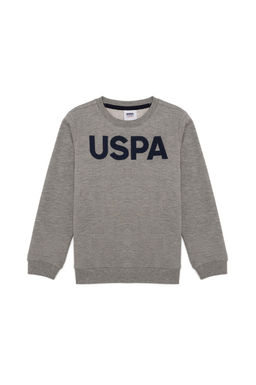 Erkek _ocuk Gri Melanj Basic Sweatshirt