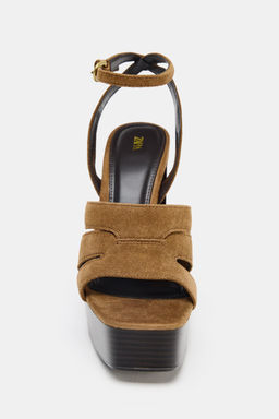 PLATFORM SPLIT SUEDE SANDALS - Zara фото 16