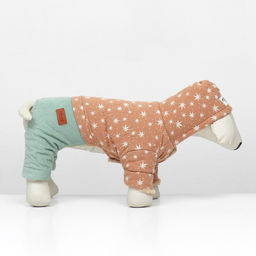 Комбинезон Прогулка, размер XS (ДС 20, ОГ 33, ОШ 23 см, до 3 кг), бежевый/мятный - Simaland фото 4