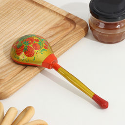 Цена за 10 шт. Ложка деревянная «Традиционная», полубаская, 19×6 см, МИКС