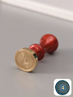 Печать для сургуча с пластиковой ручкой «Классика цифра 4», 2.5×2.5×6.3 см