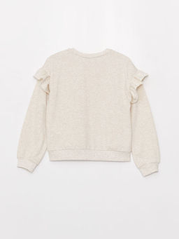 Bisiklet Yaka Bask?l? Uzun Kollu K?z ?ocuk Sweatshirt ve Tayt - Waikiki фото 3