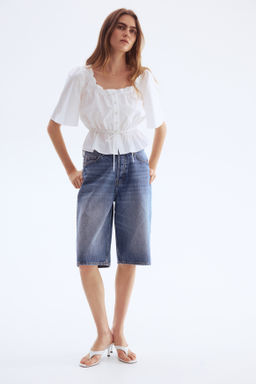 Blusa de algod?n con ribetes de volante - H&m фото 7