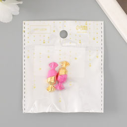 Замок магнитный металл «Конфетка», золотой и розовый, 1×3×1 см, 2 шт.