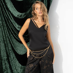 Топ шёлковый, Создана для поцелуев (чёрный)