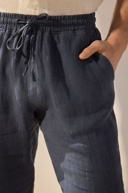 TRENDYOL MAN Premium Gri %100 Keten Straight Fit Lastikli Beli Baglamal? Pantolon TMNSS24PL00018 - Trendyolmilla фото 12