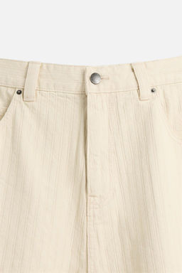 STRIPED TEXTURED BERMUDA SHORTS - Zara фото 9