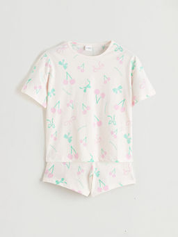 Desenli K?z ?ocuk ?ortlu Pijama Tak?m?