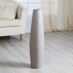 Ваза напольная «Силестайн», узор, d вн. 8 см, 11×74 см, керамика, серая