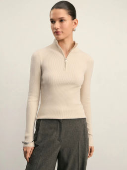 Джемпер в рубчик с молнией / Zarina