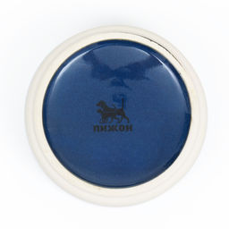 Миска керамическая на подставке 450 мл 13 х 5 см синяя с белым - Пижон фото 5