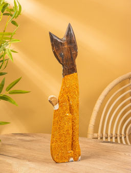 Сувенир «Кошка», 60×14×6 см, дерево, коричневый, МИКС