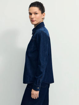 Джинсовая рубашка на пуговицах / Zarina