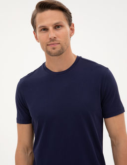 Lacivert Slim Fit Basic Ti__rt