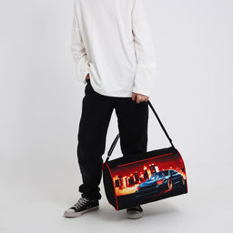 Сумка детская спортивная для мальчика «Крутая тачка», 40×24×21, отдел на молнии, чёрный