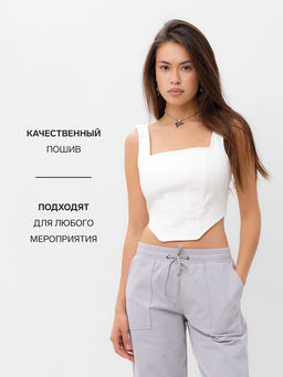 Корсет женский джинсовый MIST: Denim, размер 46, белый