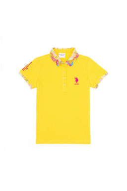 U. S. Polo Assn Желтая базовая футболка-поло для девочек - U.s. polo assn фото 9