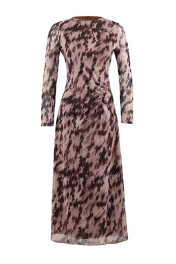 TRENDYOLMILLA Kahverengi Bask?l? Buzgu / Drape Maxi Orme Elbise TWOAW25EL00408 фото 2