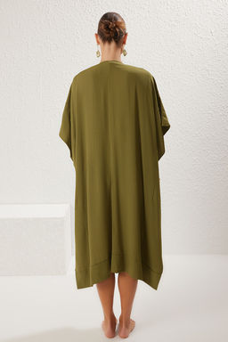 Haki Maxi Dokuma Kusakl? Derin Y?rtmacl? Plaj Kimono&Kaftan TBESS25KM00003 - Trendyolmilla фото 5