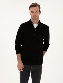 Siyah Regular Fit Sweatshirt - Cacharel фото 3