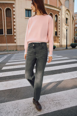 JEANS Z1975 STRAIGHT TIRO ALTO CINTURA CRUZADA / Gris oscuro - Zara фото 11