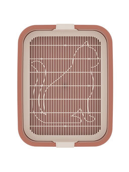 Туалет для кошек «Мур-мяу», 33×25×7 см, с сеткой, пластик, цвет коралловый